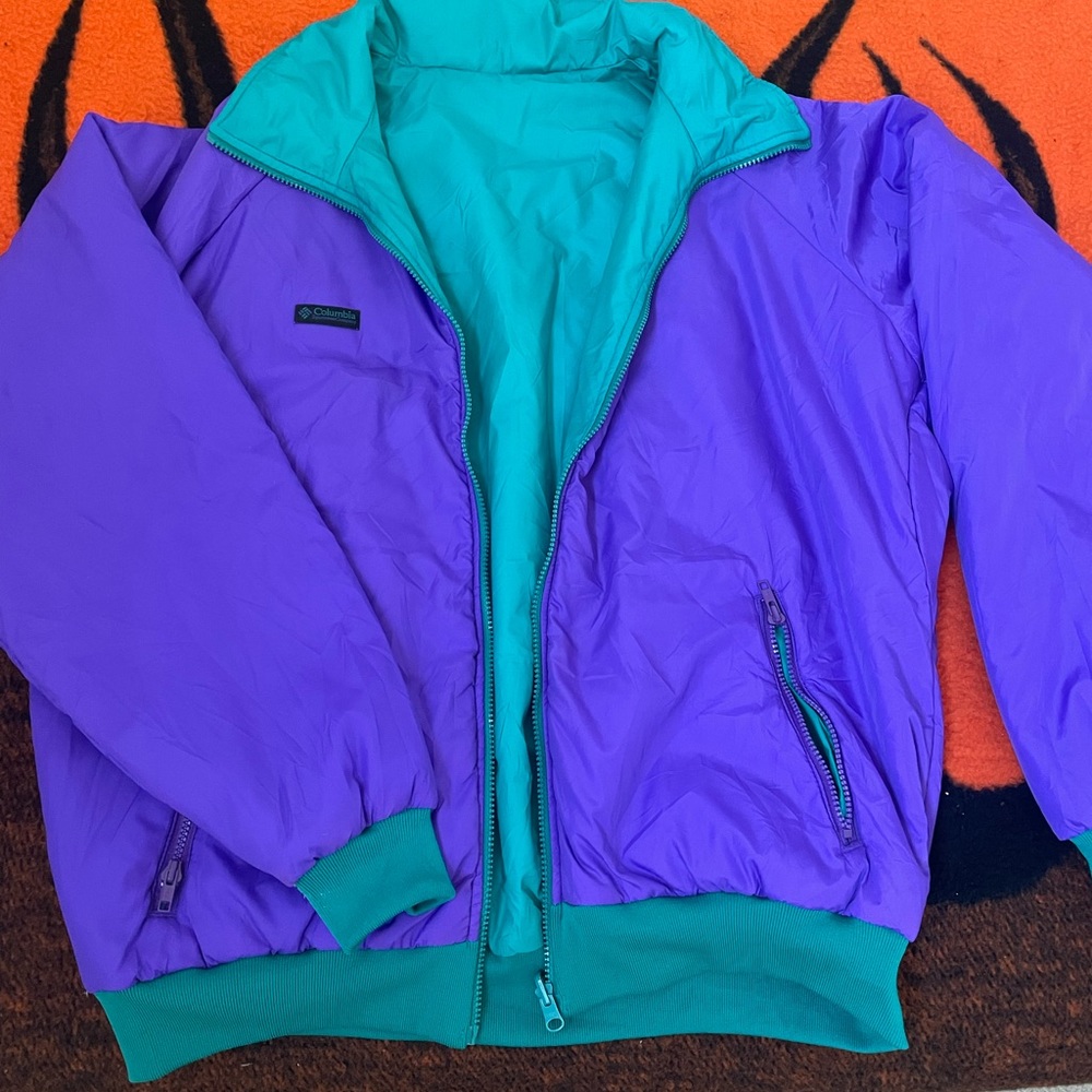Mens Vintage Columbia Reversible Jacket Size XL
